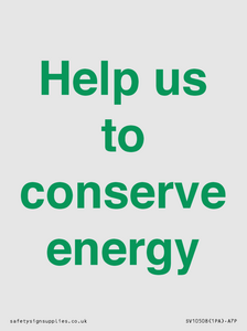 Help us to conserve energy 